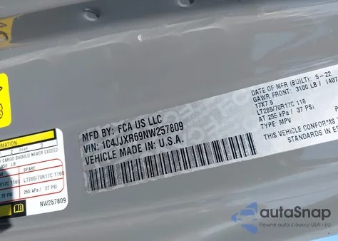 2022 Jeep Wrangler 4Xe Unlimited Rubicon 4X4 из США, поврежденный, VIN 1C4JJXR69NW257809